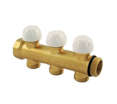 Коллектор с термостатическими клапанами TIEMME 1" 04D 3/4"(18) INT=50 (3040010) в Екатеринбурге