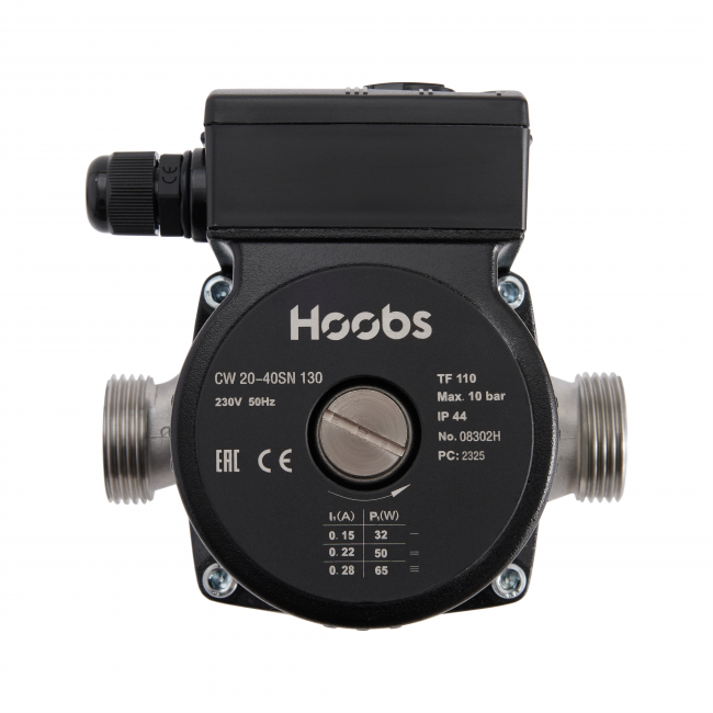 Насос циркуляционный с корпусом из нерж. стали Hoobs CW 25-60SN 180мм 65Вт (с гайками)