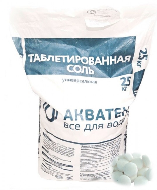 Соль таблетированная NaCl ,пр-во Россия (25кг) Aquatech (Акватек) в Екатеринбурге