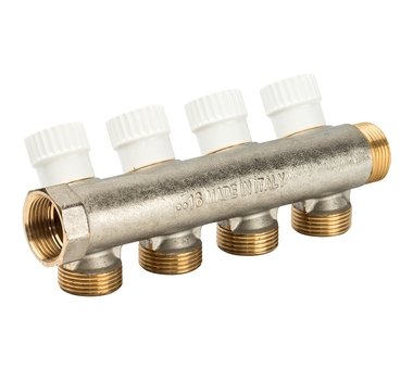 Коллектор 4 выхода с перекрывающими кранами LUXOR CP 454 G3/4xG3/4 EK (68512804) в Екатеринбурге