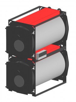 Котел стальной жаротрубный сдвоенный TEPLOFOR DD100/100 для горелок на газе и жидком топливе